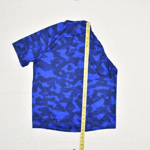 Under Armour Polyester Blue Size L Tech Tee Crew Neck Camouflage Short Sleeve - Picture 6 of 8